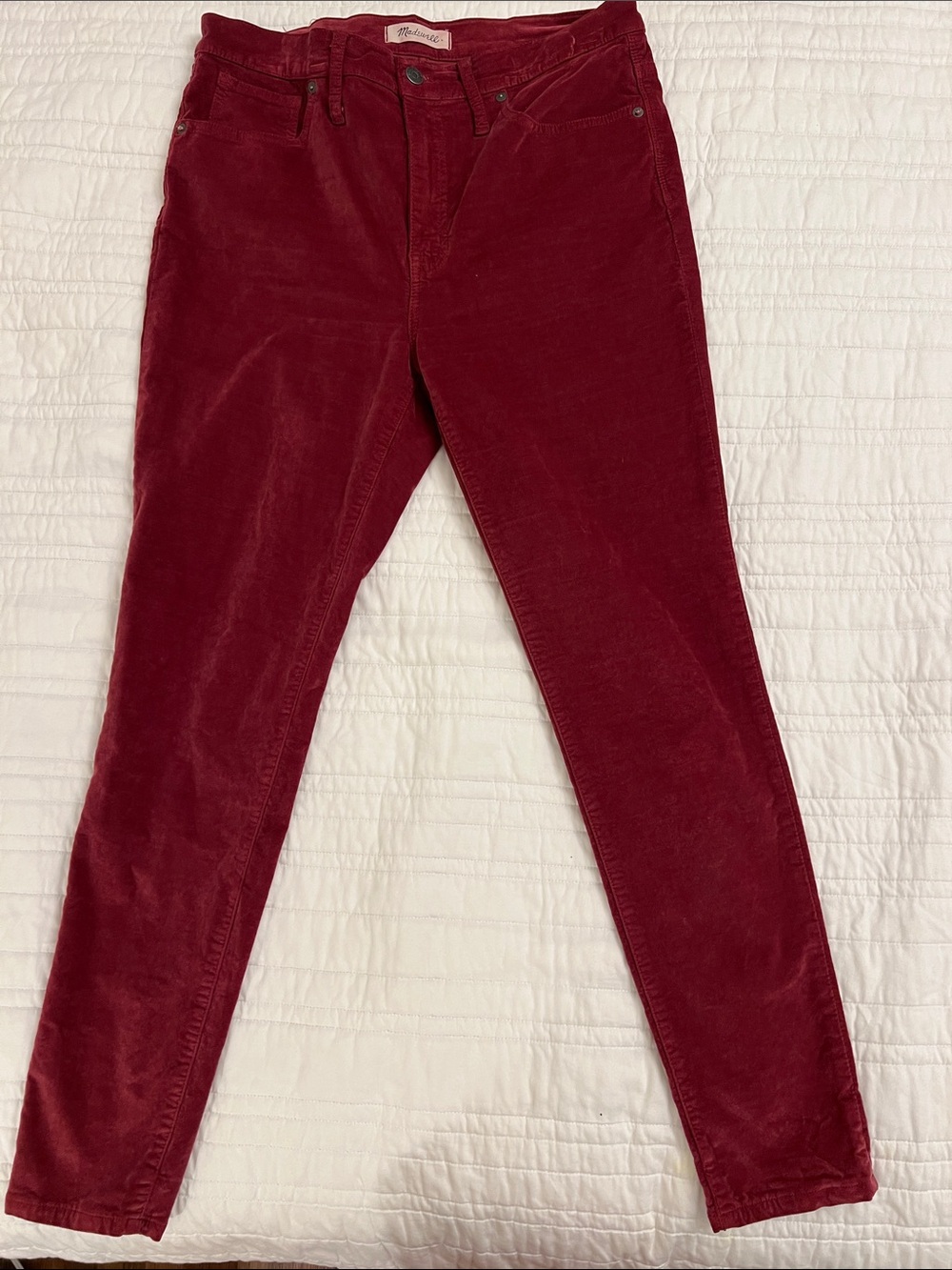 Madewell Women's Corduroy Skinny Pants in Deep Wine